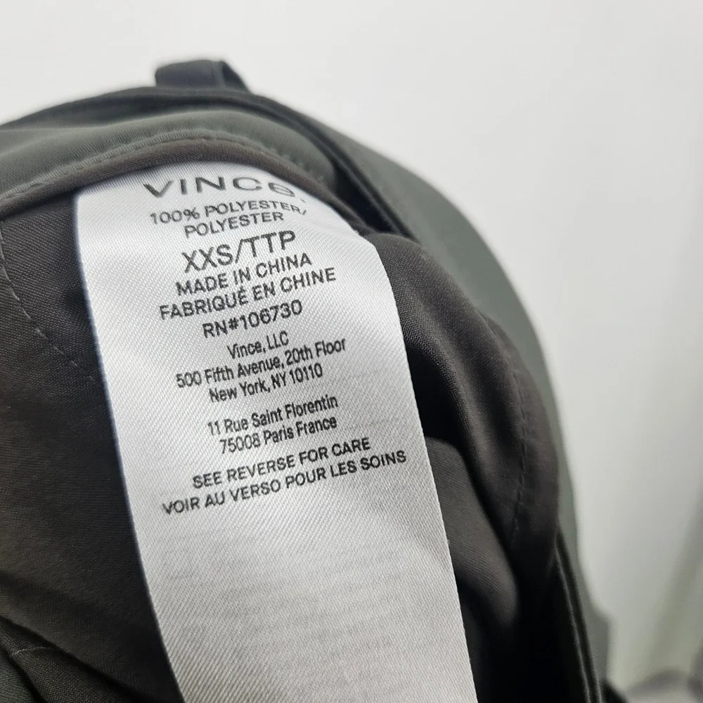 Vince Trousers Dress Pants Gray Pleated Pull-On Straight Leg Career Business XXS - Picture 8 of 10